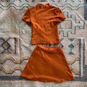 American Apparel Mock Neck and Skirt Set